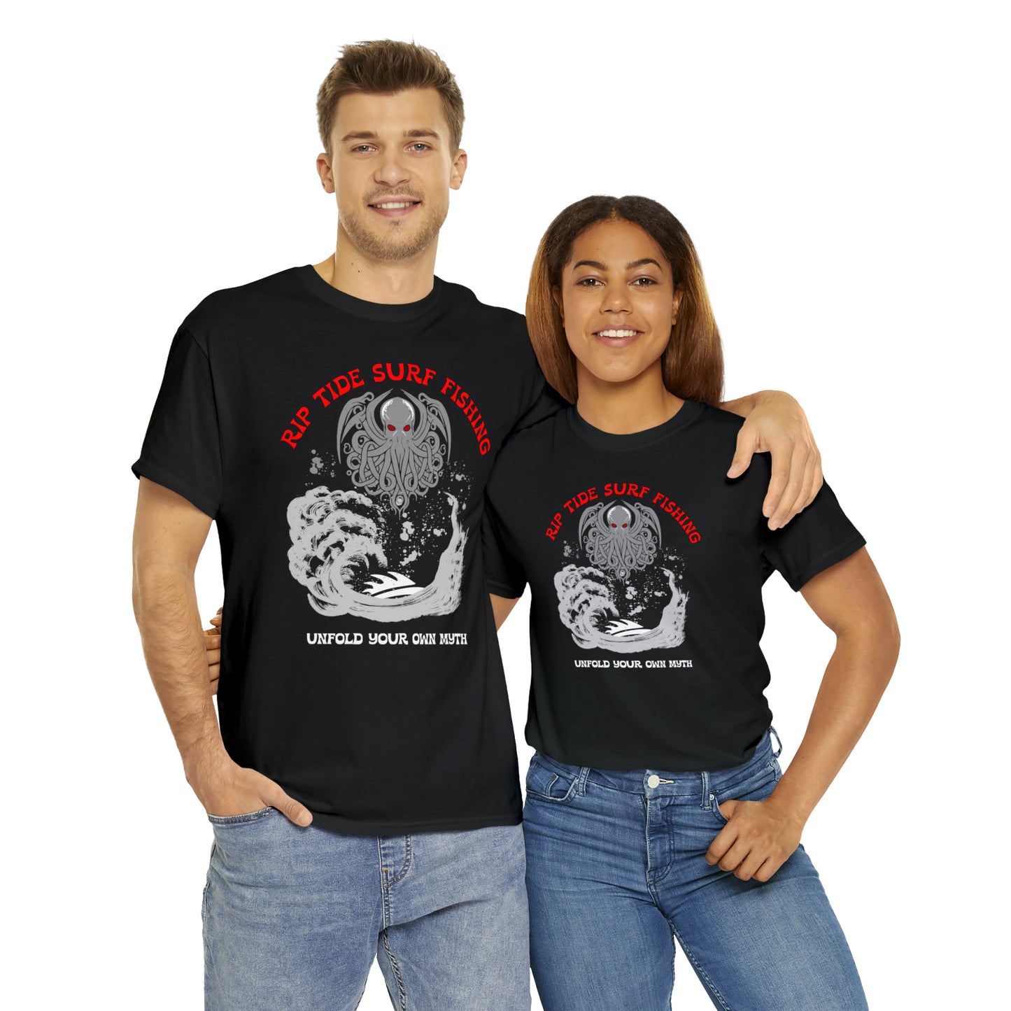 Riptide Surf Fishing Tee Shirt Design on Front