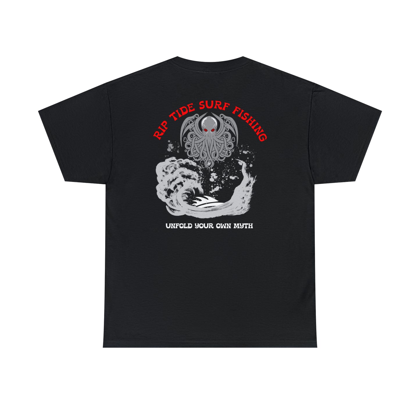Riptide Surf Fishing Tee Shirt Design on Back