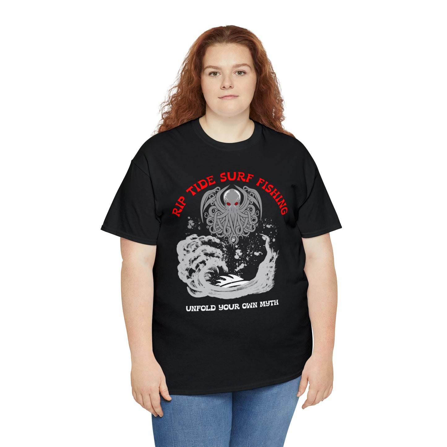 Riptide Surf Fishing Tee Shirt Design on Front