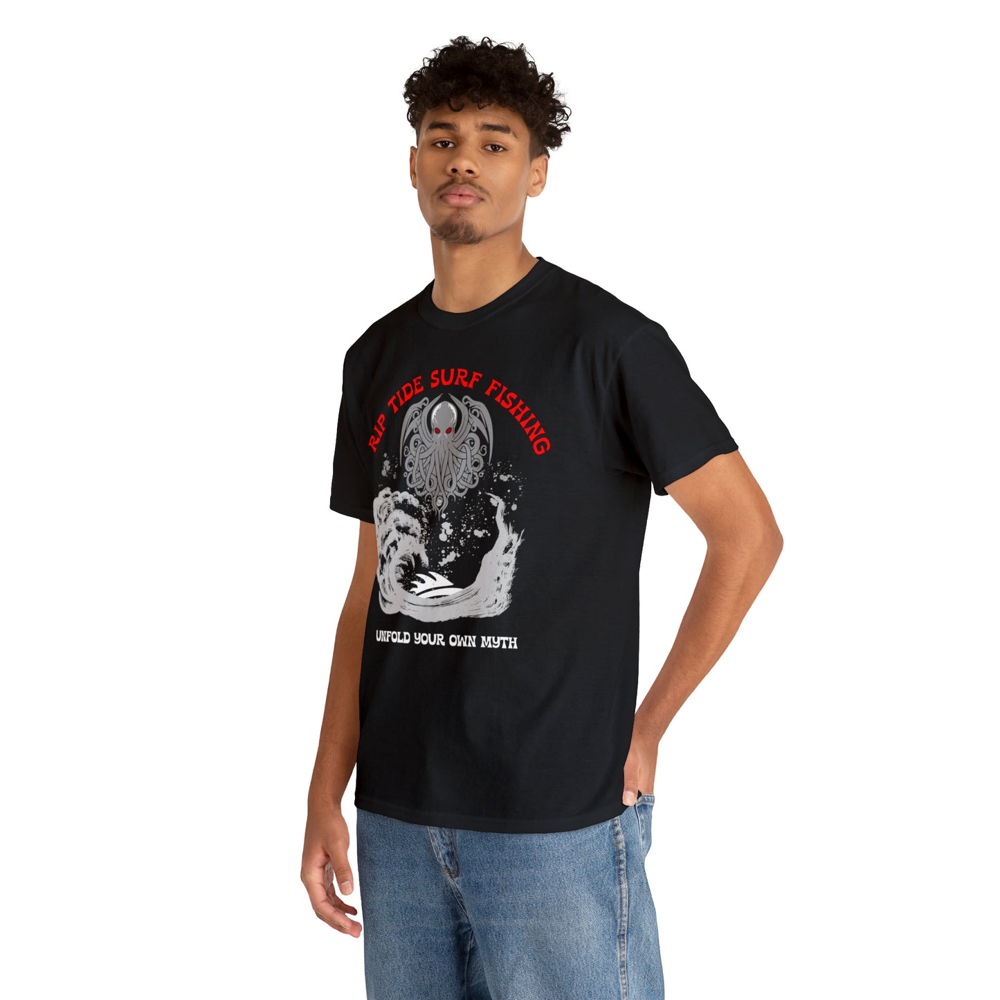 Riptide Surf Fishing Tee Shirt Design on Front