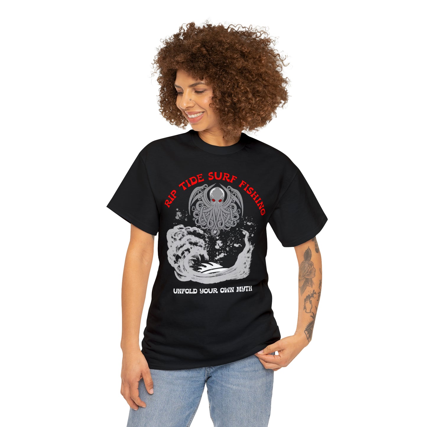 Riptide Surf Fishing Tee Shirt Design on Front
