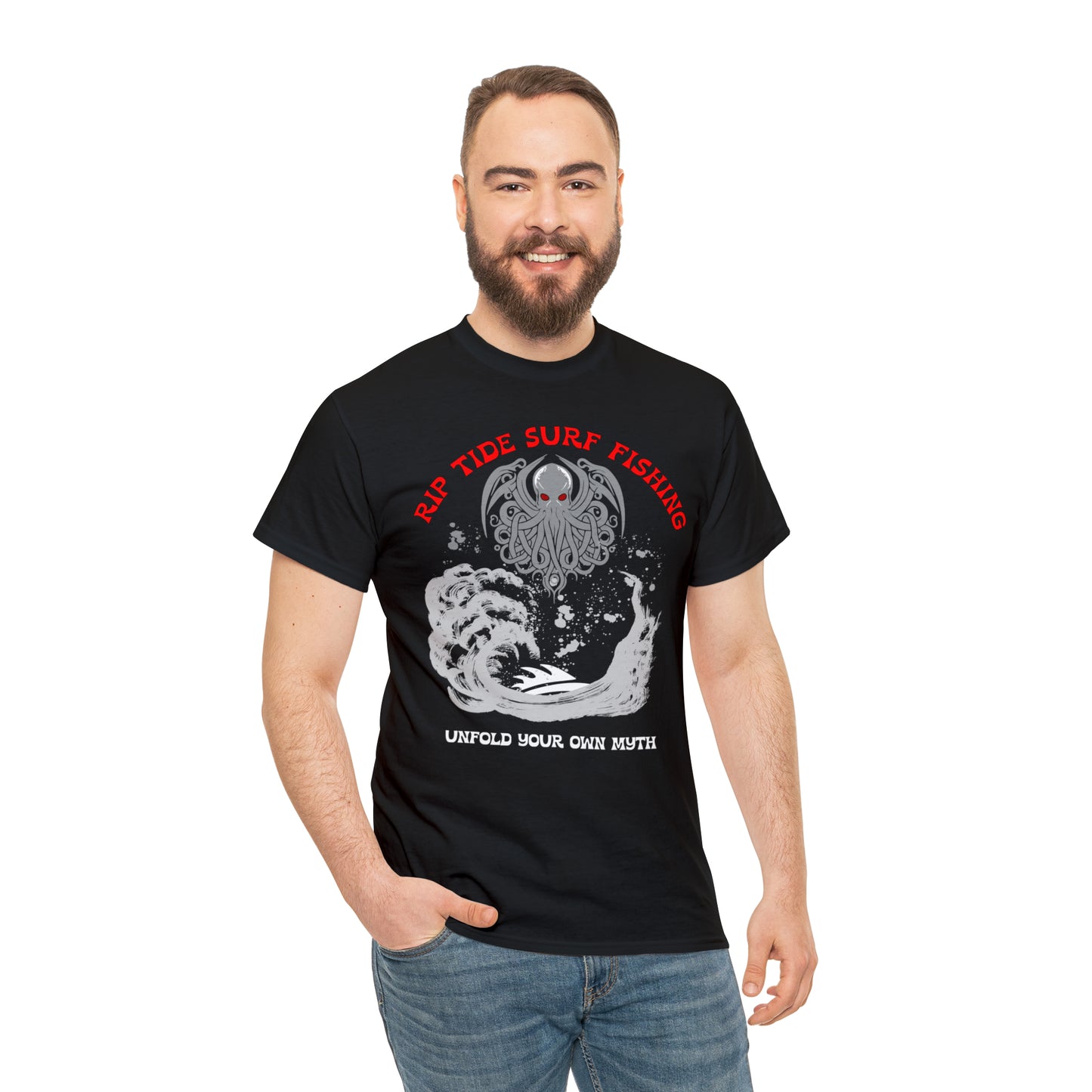 Riptide Surf Fishing Tee Shirt Design on Front